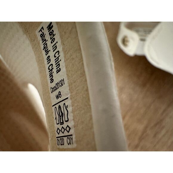 Crocs Cyprus V White Tan Heels Open Toe Sandals Women's Size 8 - Picture 9 of 10